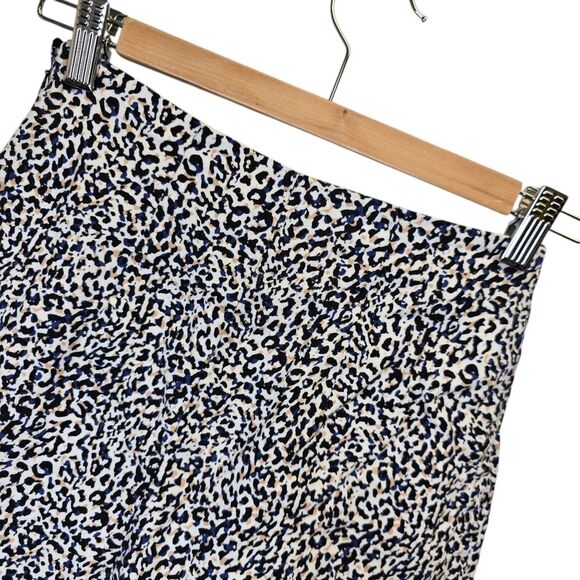 Express Women's 00 Animal Print White Black Faux Wrap Skirt Skort Linen Blend - Picture 8 of 11